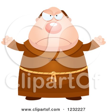 Clipart of a Mad Monk - Royalty Free Vector Illustration by Cory Thoman