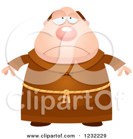 Clipart of a Depressed Monk - Royalty Free Vector Illustration by Cory Thoman