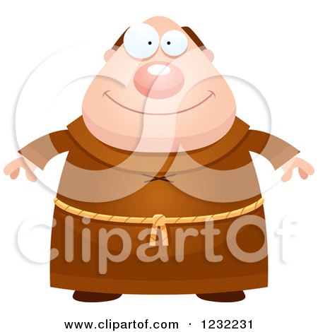 Clipart of a Happy Monk - Royalty Free Vector Illustration by Cory Thoman