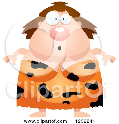 Clipart of a Surprised Gasping Cavewoman - Royalty Free Vector Illustration by Cory Thoman