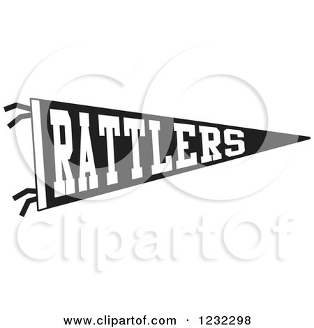 Clipart of a Black and White Rattlers Team Pennant Flag - Royalty Free Vector Illustration by Johnny Sajem
