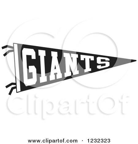 Clipart of a Black and White Giants Team Pennant Flag - Royalty Free Vector Illustration by Johnny Sajem