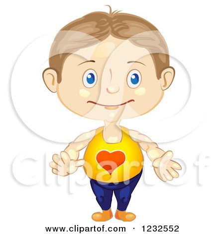 Clipart of a Man Wearing a Valentine Heart Shirt - Royalty Free Vector Illustration by merlinul