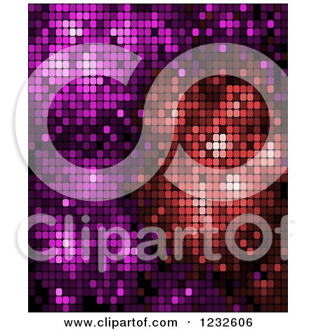 Clipart of a Background of Red and Purple Pixels - Royalty Free Vector Illustration by Vector Tradition SM