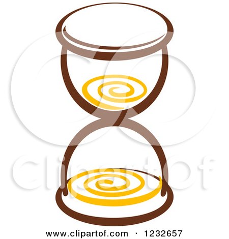 Clipart of a Brown and Yellow Hourglass 2 - Royalty Free Vector Illustration by Vector Tradition SM