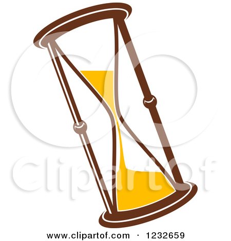 Clipart of a Brown and Yellow Hourglass 3 - Royalty Free Vector Illustration by Vector Tradition SM