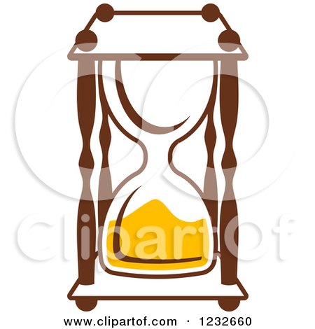 Clipart of a Brown and Yellow Hourglass 4 - Royalty Free Vector Illustration by Vector Tradition SM