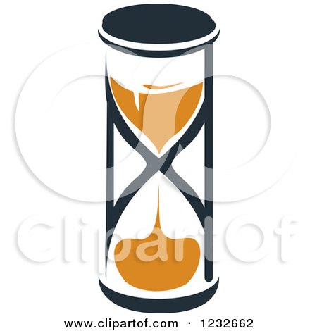 Clipart of an Orange and Black Hourglass 14 - Royalty Free Vector Illustration by Vector Tradition SM