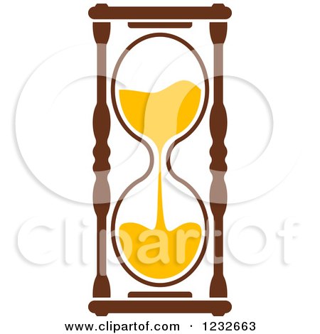 Clipart of a Brown and Yellow Hourglass 7 - Royalty Free Vector Illustration by Vector Tradition SM