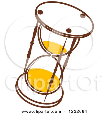 Clipart of a Brown and Yellow Hourglass - Royalty Free Vector Illustration by Vector Tradition SM