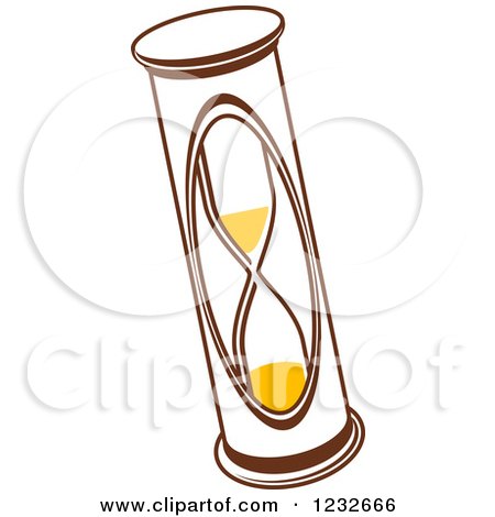 Clipart of a Brown and Yellow Hourglass 6 - Royalty Free Vector Illustration by Vector Tradition SM