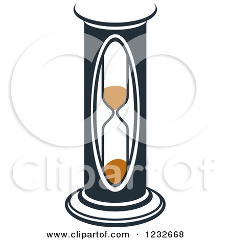 Clipart of an Orange and Black Hourglass 13 - Royalty Free Vector Illustration by Vector Tradition SM