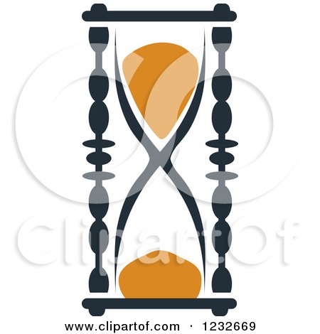 Clipart of an Orange and Black Hourglass 19 - Royalty Free Vector Illustration by Vector Tradition SM