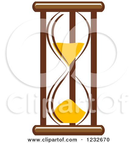 Clipart of a Brown and Yellow Hourglass 5 - Royalty Free Vector Illustration by Vector Tradition SM