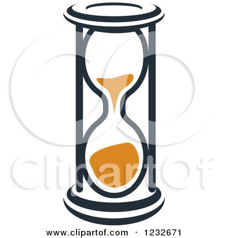 Clipart of an Orange and Black Hourglass 16 - Royalty Free Vector Illustration by Vector Tradition SM