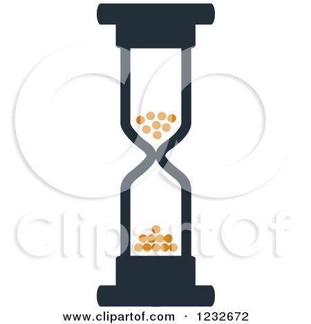 Clipart of an Orange and Black Hourglass 17 - Royalty Free Vector Illustration by Vector Tradition SM