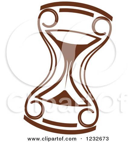 Clipart of a Brown Hourglass 3 - Royalty Free Vector Illustration by Vector Tradition SM