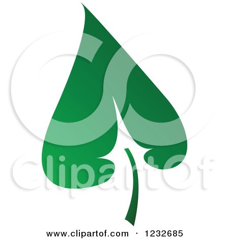 Clipart of a Green Leaf and Reflection Logo 16 - Royalty Free Vector Illustration by Vector Tradition SM