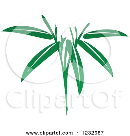 Clipart of a Green Leaf and Reflection Logo 18 - Royalty Free Vector Illustration by Vector Tradition SM