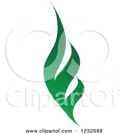 Clipart of a Green Leaf and Reflection Logo 19 - Royalty Free Vector Illustration by Vector Tradition SM