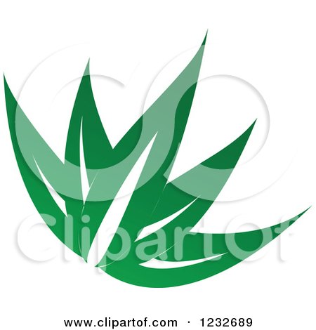 Clipart of a Green Leaf and Reflection Logo 20 - Royalty Free Vector Illustration by Vector Tradition SM