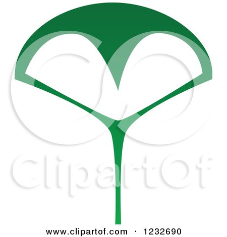 Clipart of a Green Leaf and Reflection Logo 14 - Royalty Free Vector Illustration by Vector Tradition SM