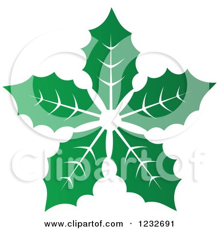 Clipart of a Green Leaf and Reflection Logo 13 - Royalty Free Vector Illustration by Vector Tradition SM
