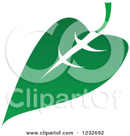 Clipart of a Green Leaf and Reflection Logo 12 - Royalty Free Vector Illustration by Vector Tradition SM