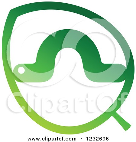 Clipart of a Green Leaf and Caterpillar Logo 2 - Royalty Free Vector Illustration by Vector Tradition SM