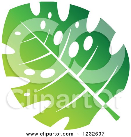 Clipart of a Green Leaf and Reflection Logo - Royalty Free Vector Illustration by Vector Tradition SM