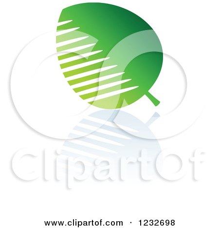 Clipart of a Green Leaf and Reflection Logo 2 - Royalty Free Vector Illustration by Vector Tradition SM