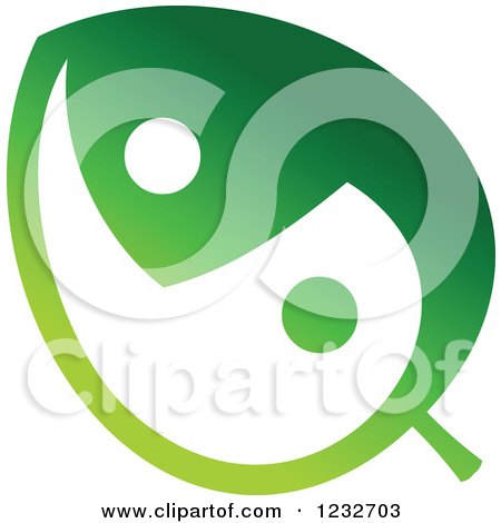 Clipart of a Green Yin Yang Leaf Logo - Royalty Free Vector Illustration by Vector Tradition SM