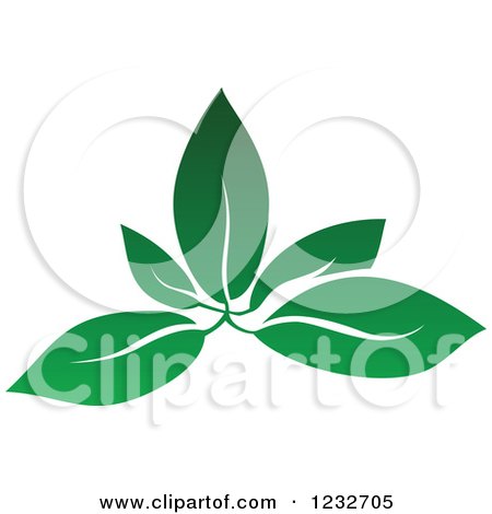 Clipart of a Green Leaf and Reflection Logo 4 - Royalty Free Vector Illustration by Vector Tradition SM