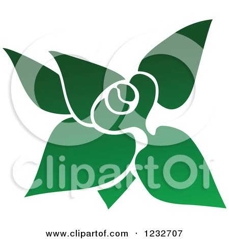 Clipart of a Green Leaf and Reflection Logo 6 - Royalty Free Vector Illustration by Vector Tradition SM