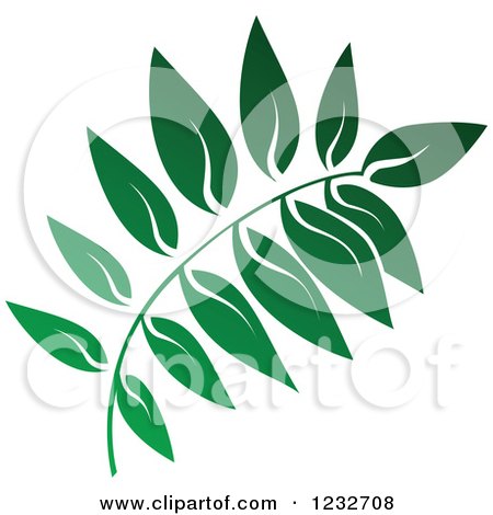 Clipart of a Green Leaf and Reflection Logo 7 - Royalty Free Vector Illustration by Vector Tradition SM