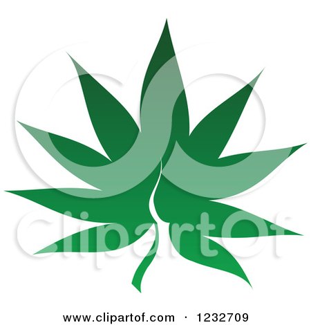 Clipart of a Green Leaf and Reflection Logo 8 - Royalty Free Vector Illustration by Vector Tradition SM