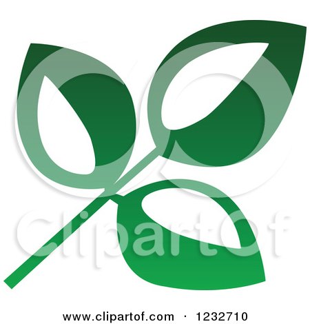 Clipart of a Green Leaf and Reflection Logo 9 - Royalty Free Vector Illustration by Vector Tradition SM