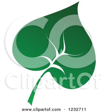 Clipart of a Green Leaf and Reflection Logo 10 - Royalty Free Vector Illustration by Vector Tradition SM