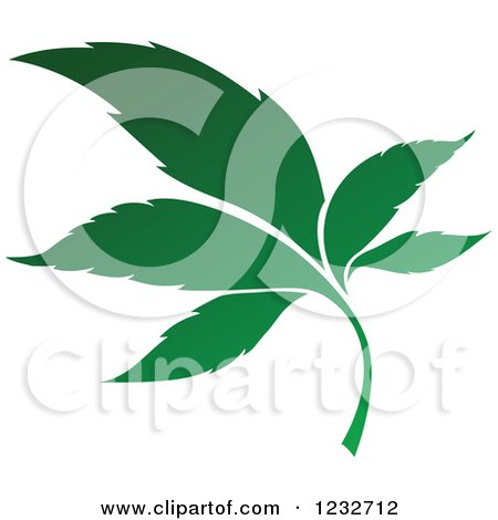 Clipart of a Green Leaf and Reflection Logo 11 - Royalty Free Vector Illustration by Vector Tradition SM