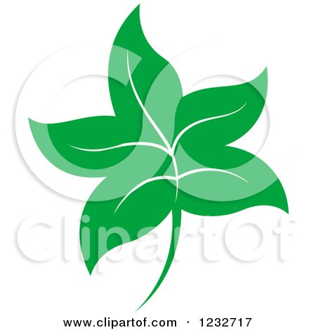 Clipart of a Green Leaf and Reflection Logo 31 - Royalty Free Vector Illustration by Vector Tradition SM