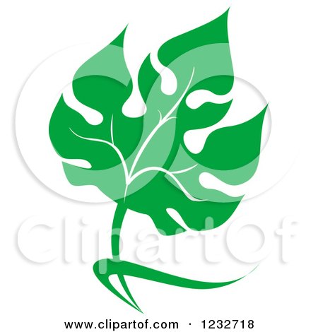 Clipart of a Green Leaf and Reflection Logo 32 - Royalty Free Vector Illustration by Vector Tradition SM