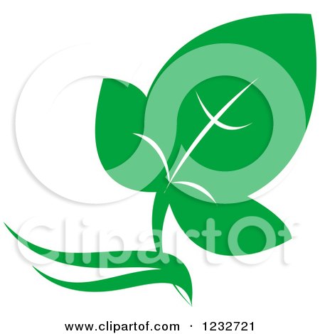 Clipart of a Green Leaf and Reflection Logo 35 - Royalty Free Vector Illustration by Vector Tradition SM