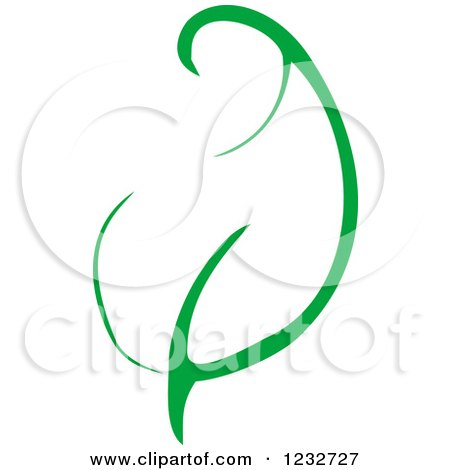 Clipart of a Green Leaf and Reflection Logo 21 - Royalty Free Vector Illustration by Vector Tradition SM