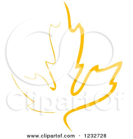 Clipart of a Yellow Sketched Leaf - Royalty Free Vector Illustration by Vector Tradition SM