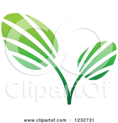 Clipart of a Green Leaf and Reflection Logo 23 - Royalty Free Vector Illustration by Vector Tradition SM