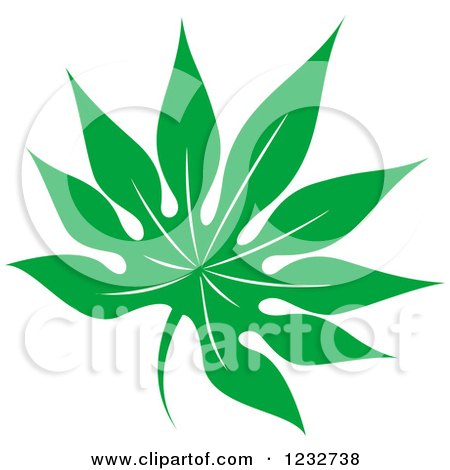 Clipart of a Green Leaf and Reflection Logo 38 - Royalty Free Vector Illustration by Vector Tradition SM