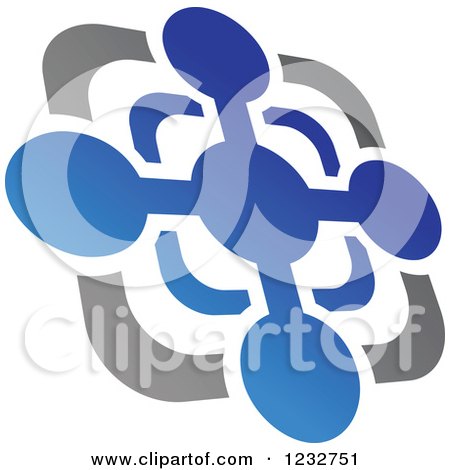 Clipart of a Blue and Gray Target Logo 6 - Royalty Free Vector Illustration by Vector Tradition SM