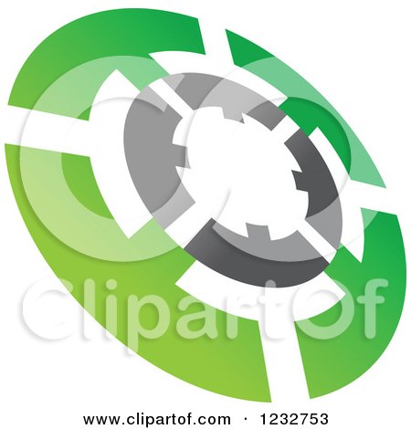 Clipart of a Green and Gray Target Logo - Royalty Free Vector Illustration by Vector Tradition SM