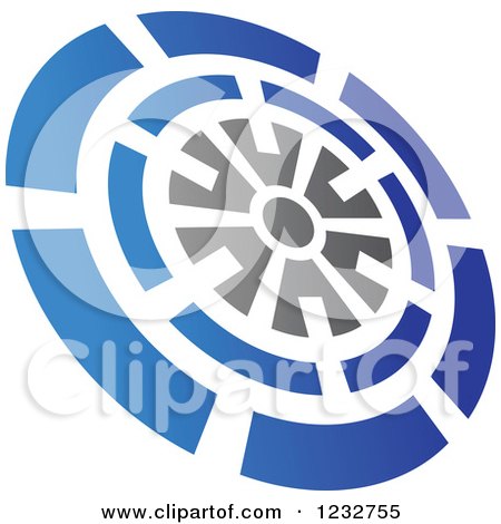 Clipart of a Blue and Gray Target Logo 2 - Royalty Free Vector Illustration by Vector Tradition SM