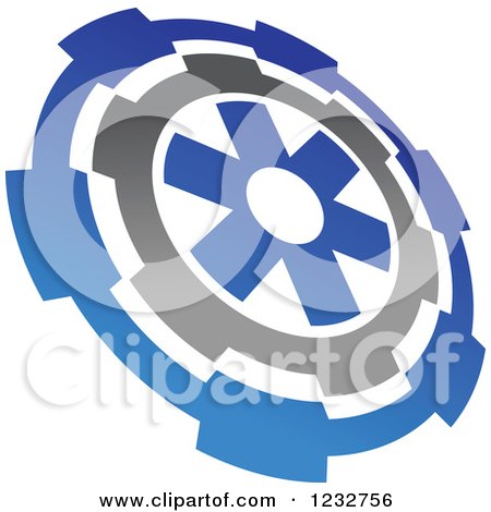 Clipart of a Blue and Gray Target Logo 5 - Royalty Free Vector Illustration by Vector Tradition SM